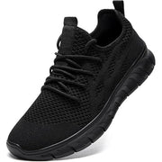 Mesh Lace-Up Running Shoes in Black