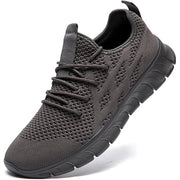 Mesh Lace-Up Running Shoes in Dark Grey