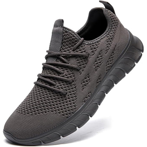 Mesh Lace-Up Running Shoes in Dark Grey