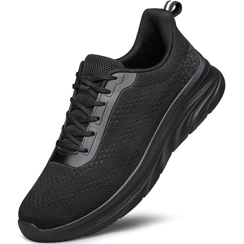 Slip-On Fabric Running Shoes in Black