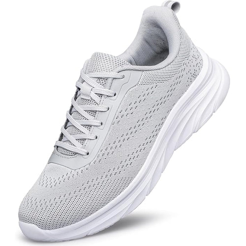 Slip-On Fabric Running Shoes in Light Grey