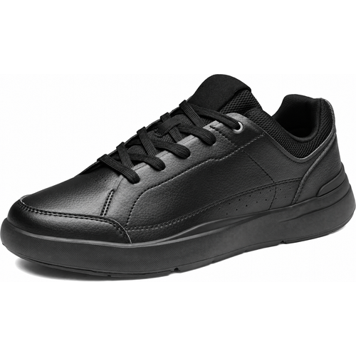 Low-Top Court Lace-Up Sneakers in Black