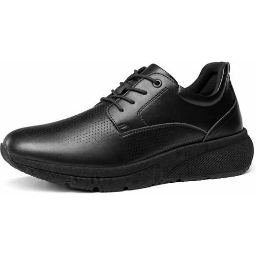 Oxford Style Lace-Up Casual Sneakers in Black