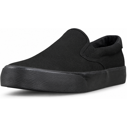 Canvas Slip-On Casual Sneakers in Black