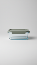 Tempered glass storage container with airtight seal