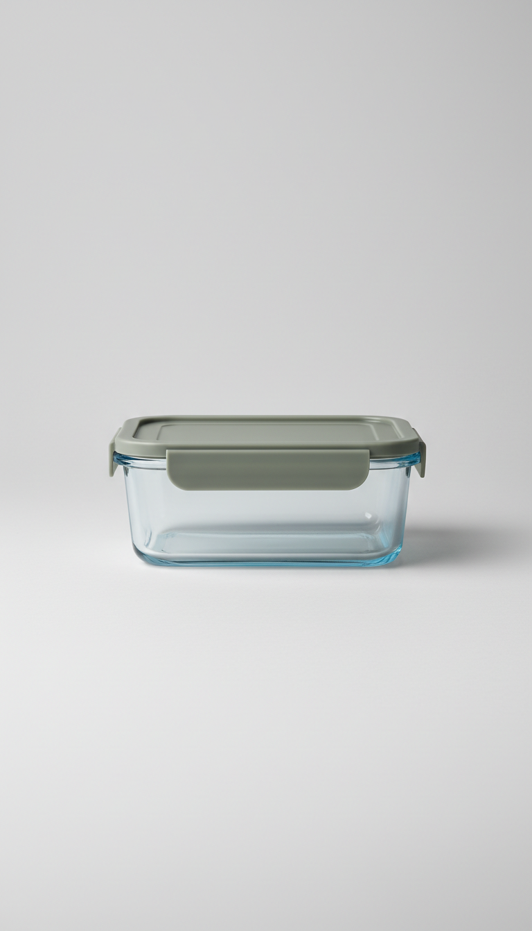 Tempered glass storage container with airtight seal