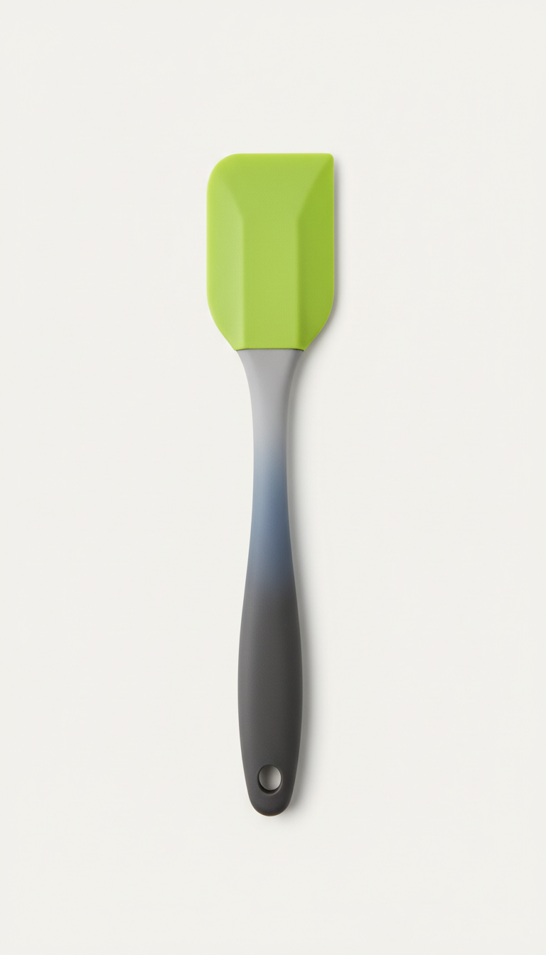 Matte silicone spatula with angled tip
