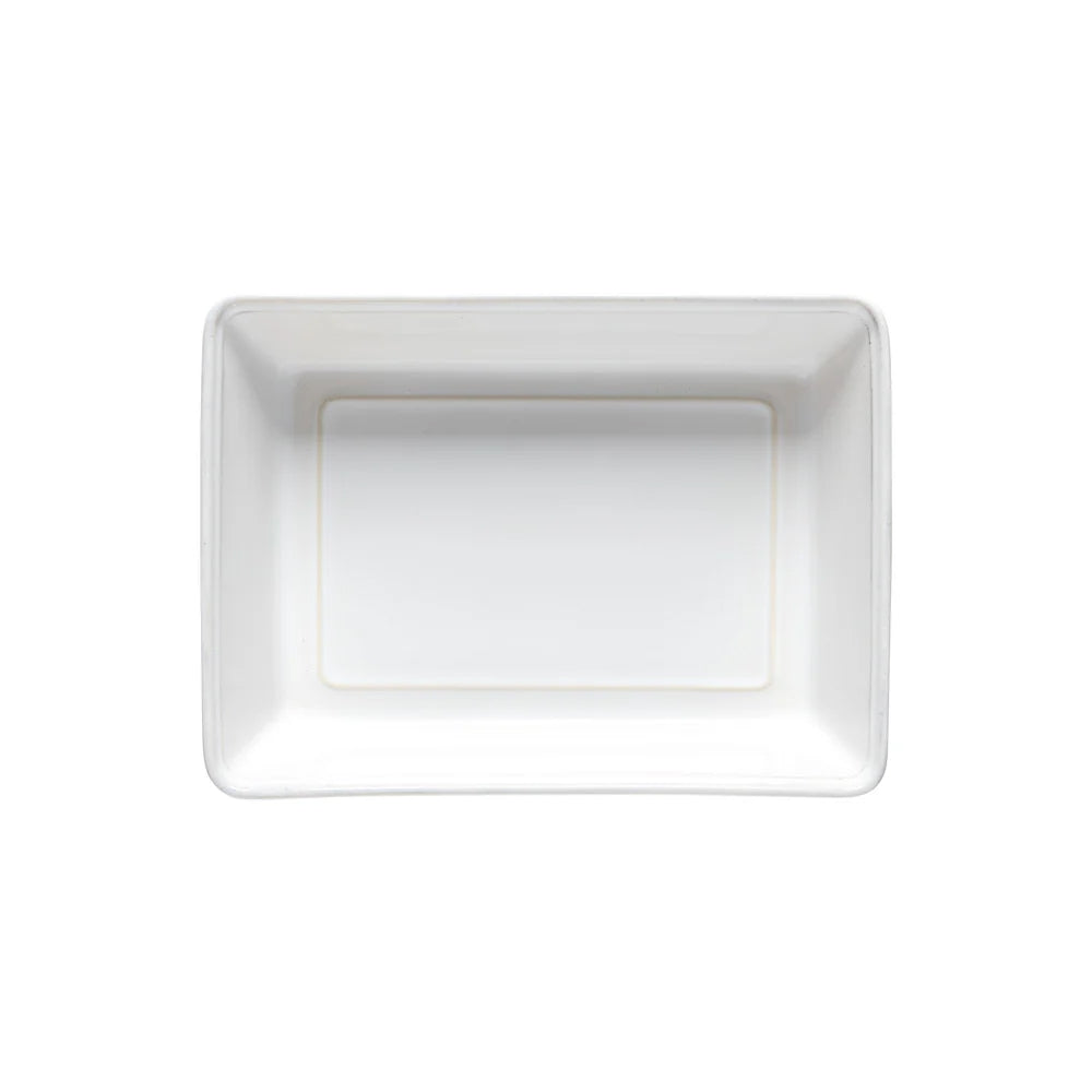 Costa Nova 10" x 7.25" Friso White Rectangular Stoneware Baking Dish - FIR251-WHI