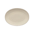 Costa Nova 13.5" x 9.75" Pearl Cream Oval Stoneware Serving Plate - PEA331-CRM