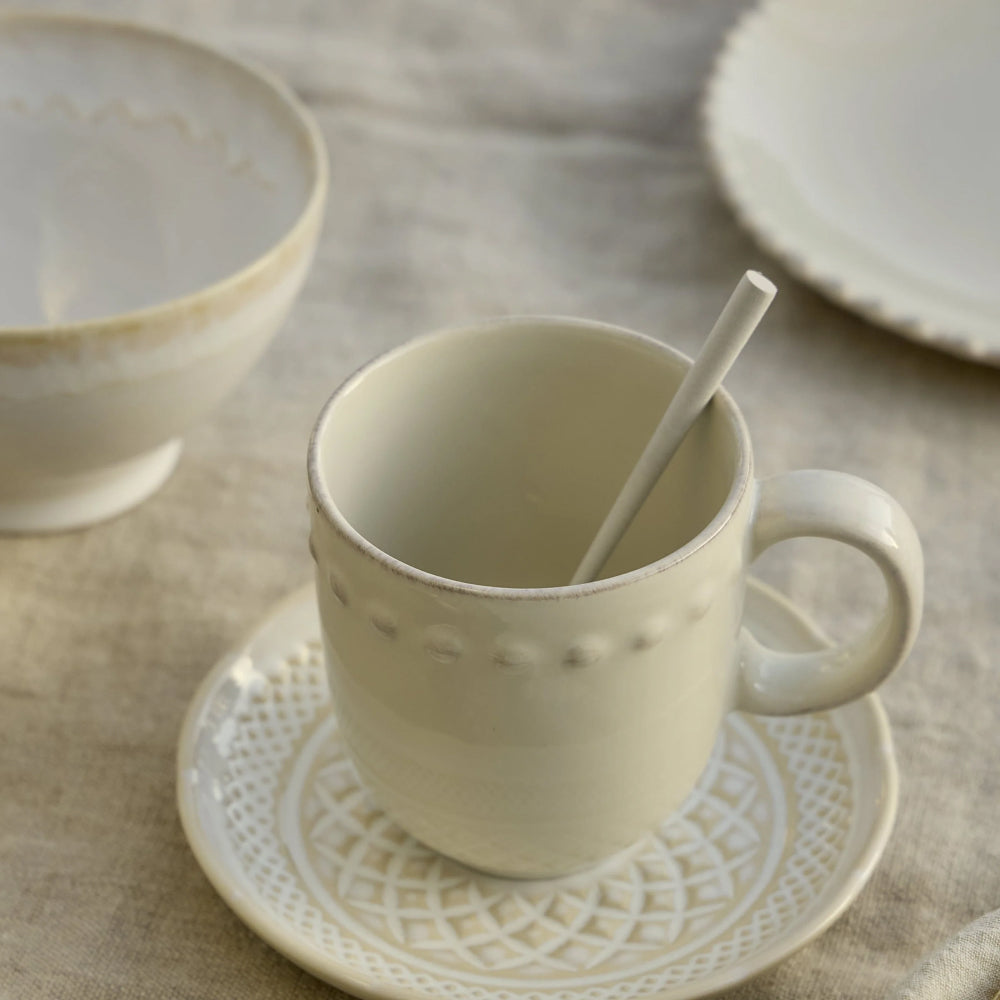Costa Nova 12.5 Oz. Pearl Lily Green Stoneware Mug - PEC131-LLY