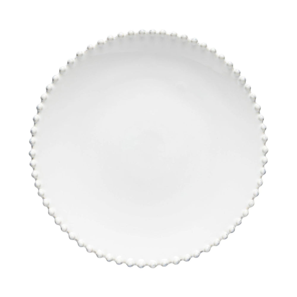 Costa Nova 11" Pearl White Round Stoneware Dinner Plate - PEP282-WHI