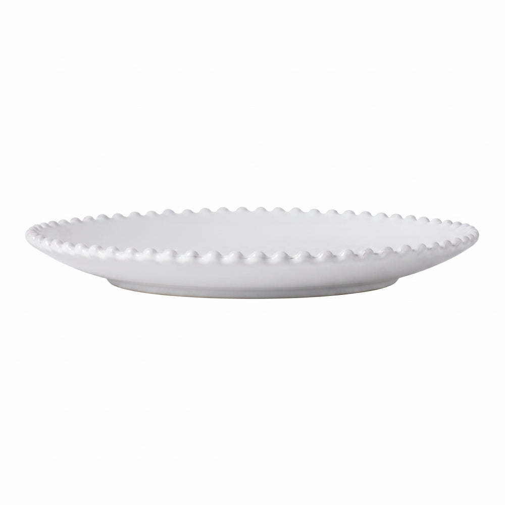 Costa Nova 11" Pearl White Round Stoneware Dinner Plate - PEP282-WHI