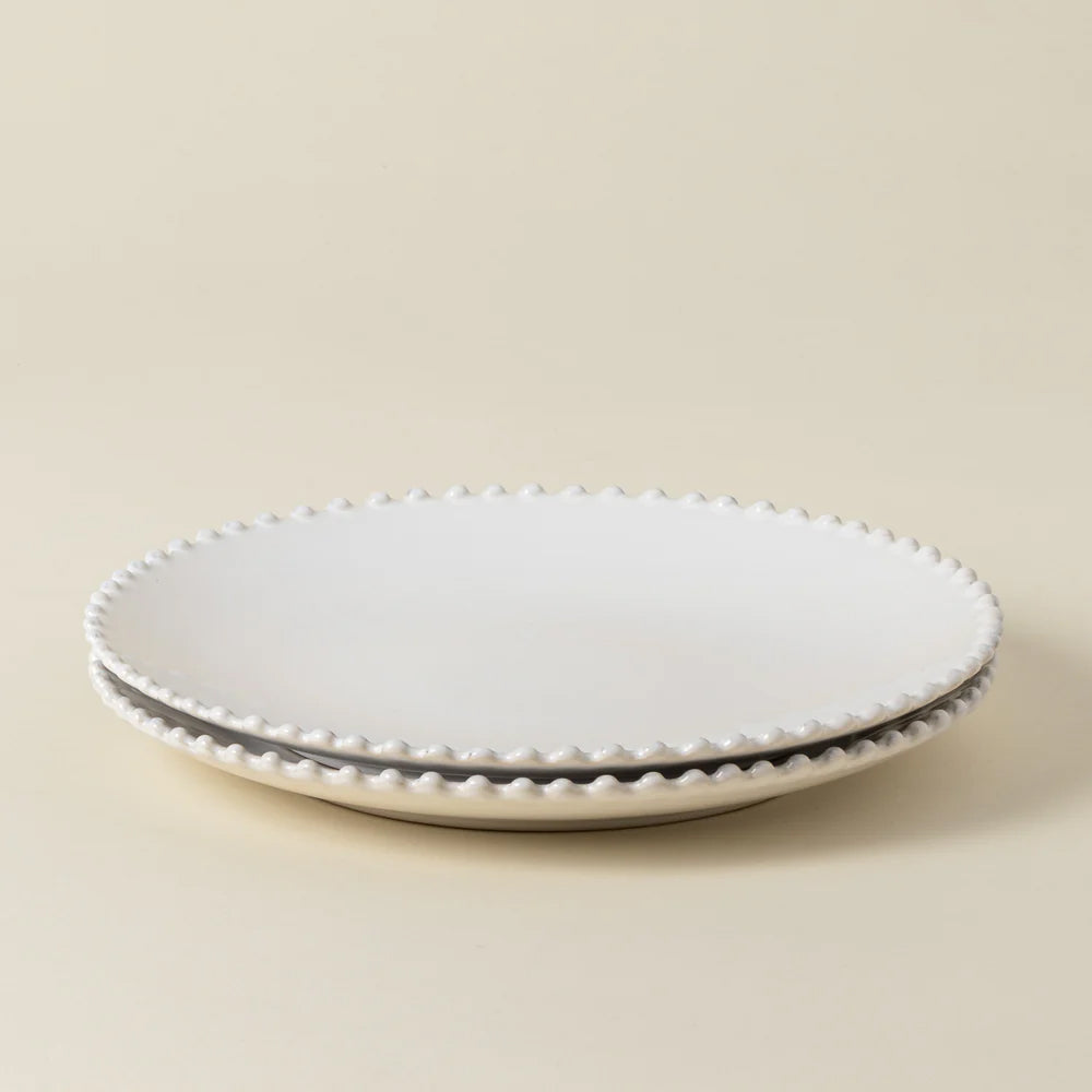 Costa Nova 11" Pearl White Round Stoneware Dinner Plate - PEP282-WHI